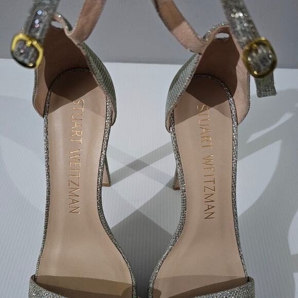 Stuart Weitzman Nudistcurve Hollywood Heel Womens Size 8 Platino Platform Sandal - Picture 9 of 15